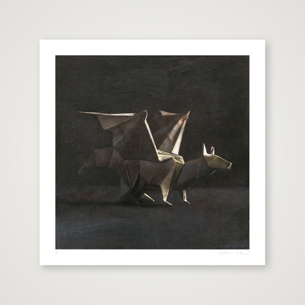 Origami Dragon — 50×50cm, 20×20" Print only