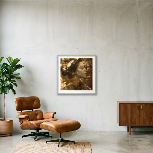 The Breath of Shadows III — 50×50cm, 20×20" Oak Frame