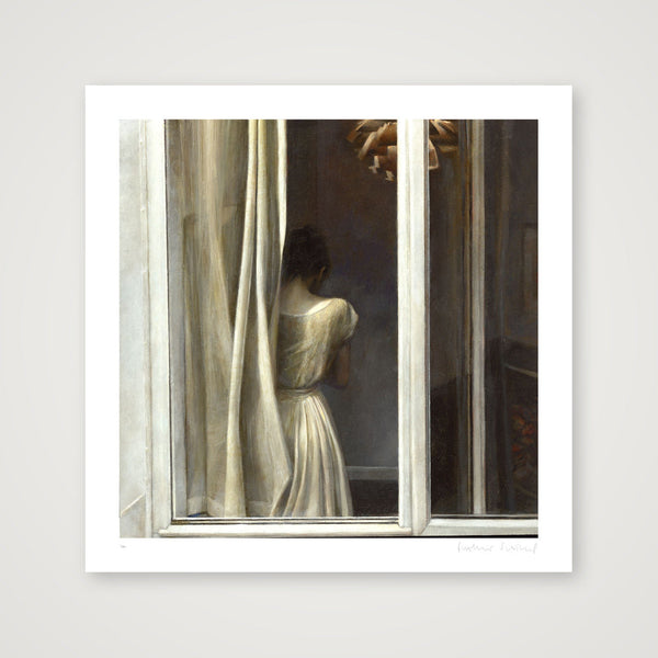 Girll by a Window - After Hammershoi — 40×40cm, 16×16" Print only