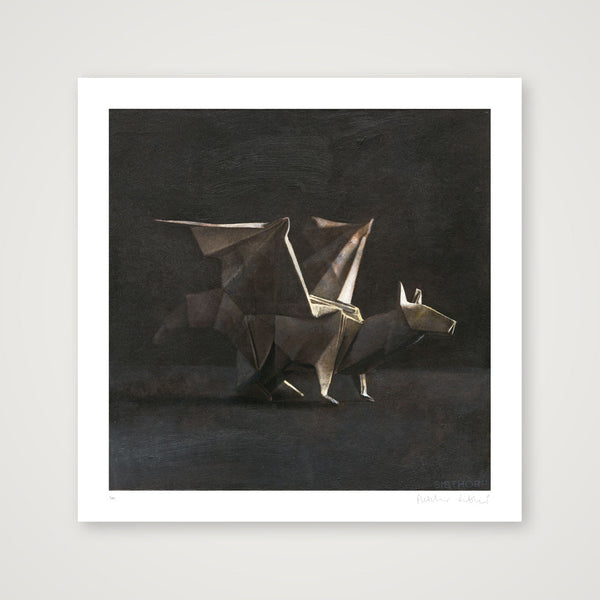 Origami Dragon — 40×40cm, 16×16" Print only