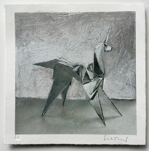 ORIGAMI No 2 - Hand Embellished Mini Print-1