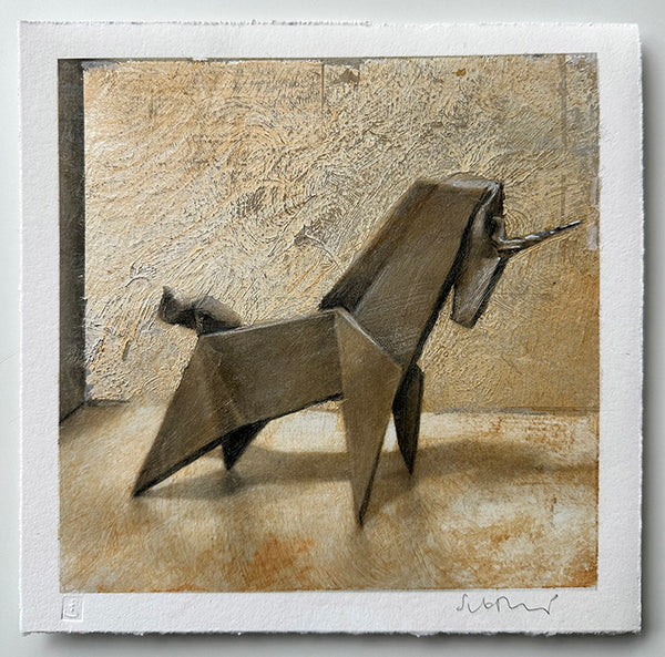 ORIGAMI No 1 - Hand-Embellished Mini Print-1