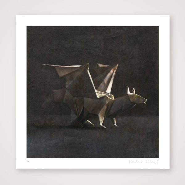 Origami Dragon — 30×30cm, 12×12" Print only