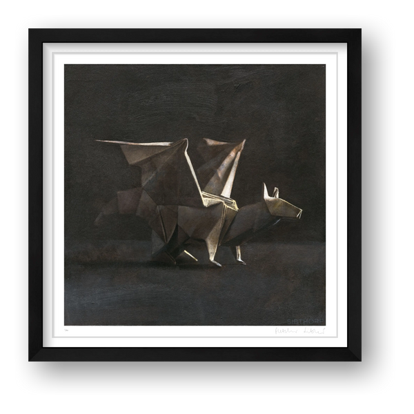 Origami Dragon — framed